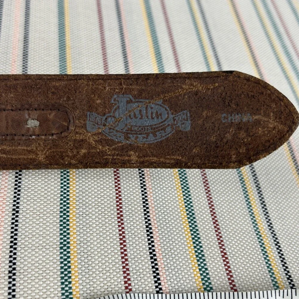 Justin Belt Mens Aged Bark Fenced in Belt C10817 Brown Barbed Wire Size 42